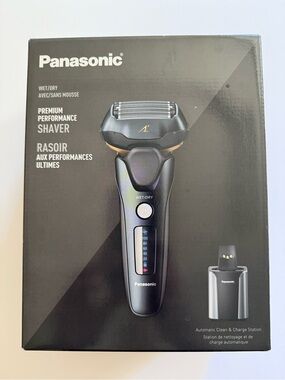 Panasonic Black and Silver Wet/Dry Foil Shaver with Gold Accents